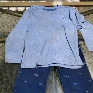 Nice light blue shirt and dark blue khakis